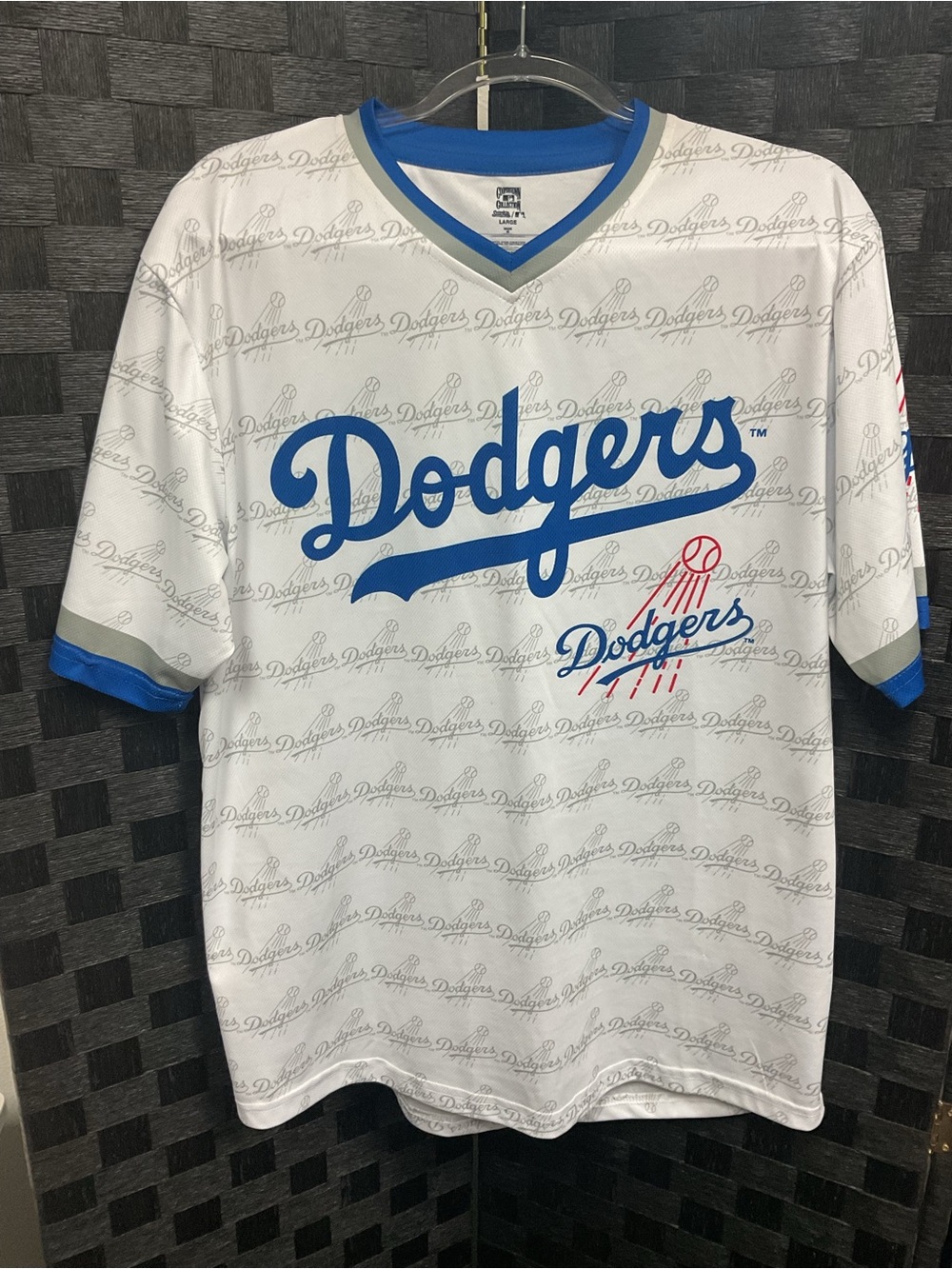 Los Angeles Dodgers White & Royal Script Tee - Team Logo